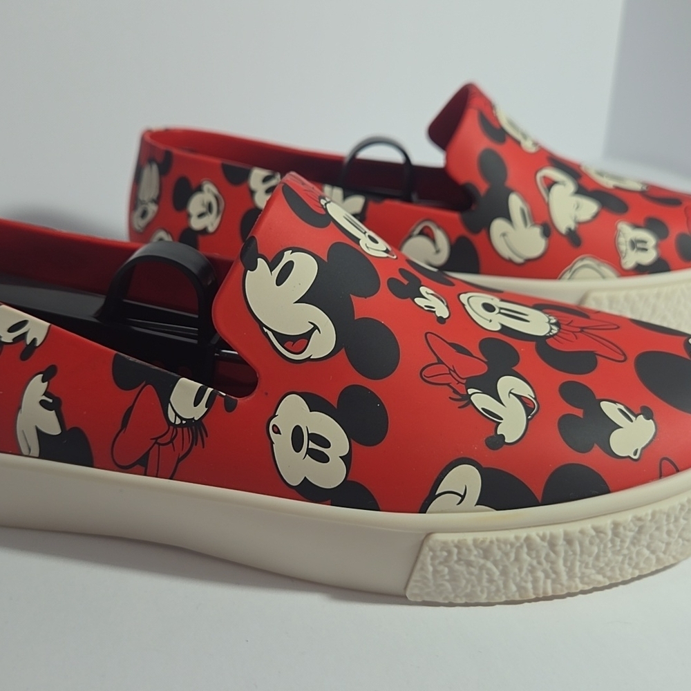 Melissa Ground + Mickey Mouse 90th Anniversary Slip-On Shoes Red Women’s Size 8 - Picture 2 of 7